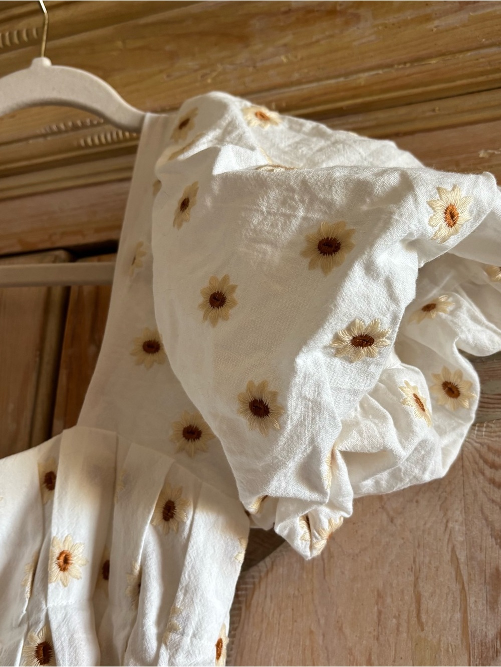 Emory Park Cream Dress with Mustard Daisy Embroidery - Picture 4 of 14